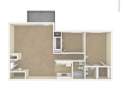The Barrington Deluxe: Beds - 2: Baths - 1.5: SqFt Range - 950 to 950