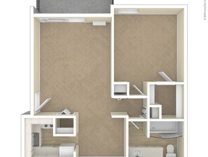 The Adams: Beds - 1: Baths - 1: SqFt Range - 680 to 680