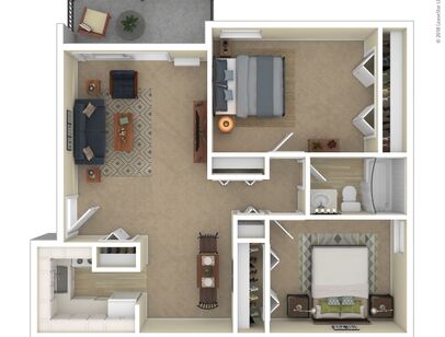 The Bradford: Beds - 2: Baths - 1: SqFt Range - 860 to 860