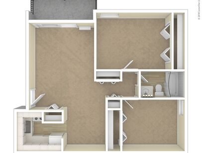 The Bradford: Beds - 2: Baths - 1: SqFt Range - 860 to 860