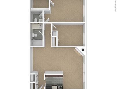 The Briarwood with Fireplace: Beds - 2: Baths - 1.5: SqFt Range - 1050 to 1050