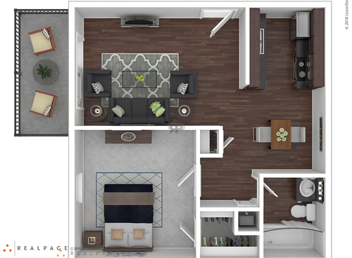 A1101: Beds - 1: Baths - 1: SqFt Range - 620 to 620