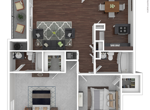 D2202: Beds - 2: Baths - 2: SqFt Range - 1035 to 1035