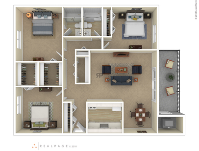 The Oxford: Beds - 3: Baths - 2: SqFt Range - 1300 to 1300
