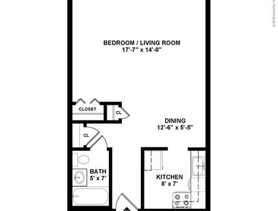 Studio, Upper level: Beds - Studio: Baths - 1: SqFt Range - 408 to 408