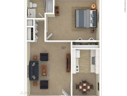 The Arlington: Beds - 1: Baths - 1: SqFt Range - 715 to 715