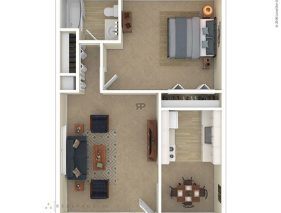 The Aldridge: Beds - 1: Baths - 1: SqFt Range - 735 to 735