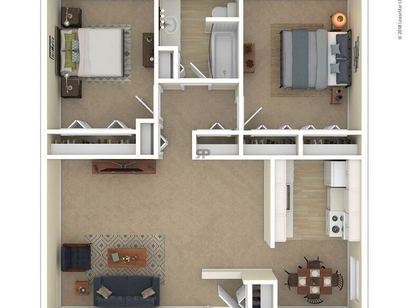 The Briarwood: Beds - 2: Baths - 1: SqFt Range - 1000 to 1000