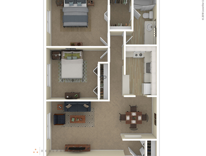 The Bradford: Beds - 2: Baths - 1: SqFt Range - 965 to 965