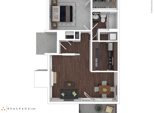 A1101: Beds - 1: Baths - 1: SqFt Range - 776 to 776