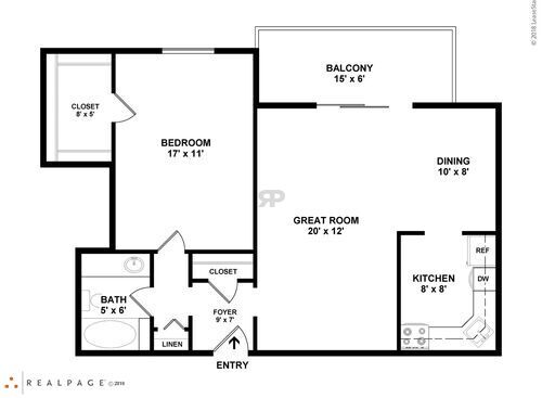 M1100: Beds - 1: Baths - 1: SqFt Range - 795 to 795