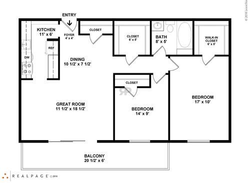 F2100: Beds - 2: Baths - 1: SqFt Range - 900 to 900