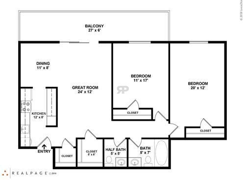 N2100: Beds - 2: Baths - 1: SqFt Range - 1050 to 1050