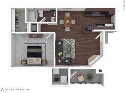 A1102: Beds - 1: Baths - 1: SqFt Range - 642 to 642