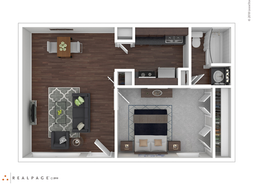 A1101: Beds - 1: Baths - 1: SqFt Range - 520 to 520
