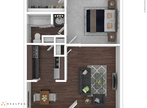 B1101: Beds - 1: Baths - 1: SqFt Range - 632 to 632