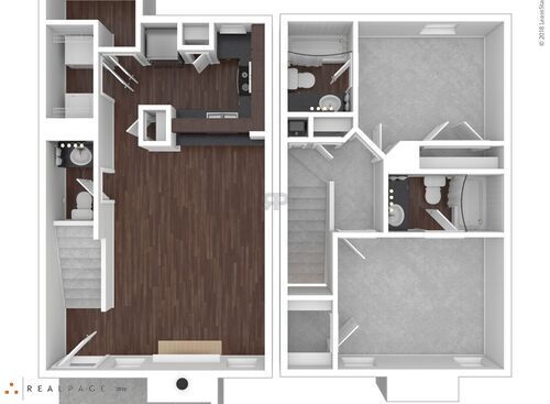 BTH-R: Beds - 2: Baths - 2.5: SqFt Range - 1014 to 1014