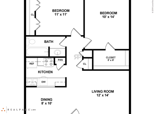 D2101: Beds - 2: Baths - 1: SqFt Range - 821 to 821