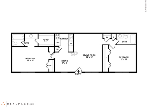 F2201: Beds - 2: Baths - 2: SqFt Range - 1045 to 1045
