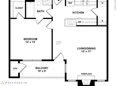 Baldwin TH (w/garage): Beds - 1: Baths - 1: SqFt Range - 820 to 820