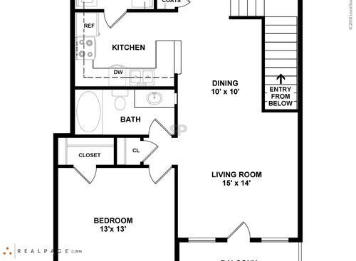 Savannah TH (w/garage): Beds - 1: Baths - 1: SqFt Range - 888 to 888