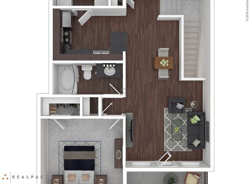 Savannah TH (w/garage): Beds - 1: Baths - 1: SqFt Range - 888 to 888