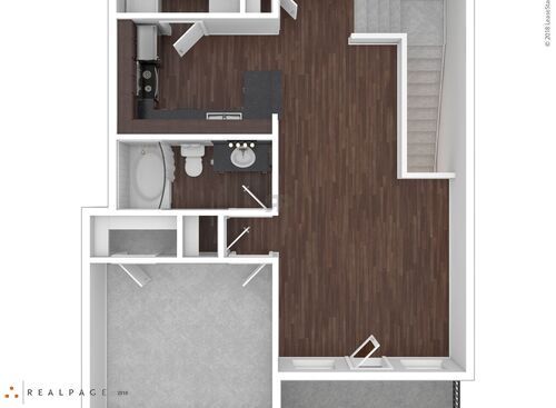 Savannah TH (w/garage): Beds - 1: Baths - 1: SqFt Range - 888 to 888