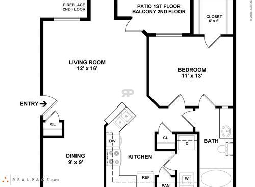 Brunswick I (with desk): Beds - 1: Baths - 1: SqFt Range - 759 to 759