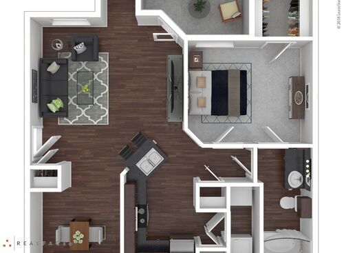 Brunswick I (with desk): Beds - 1: Baths - 1: SqFt Range - 759 to 759