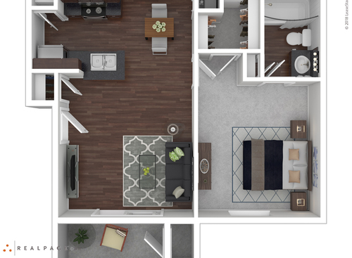 A1101: Beds - 1: Baths - 1: SqFt Range - 557 to 557