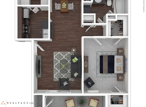 B1101: Beds - 1: Baths - 1: SqFt Range - 687 to 687