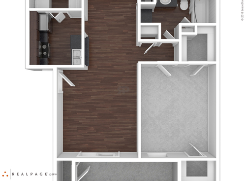 B1101: Beds - 1: Baths - 1: SqFt Range - 687 to 687