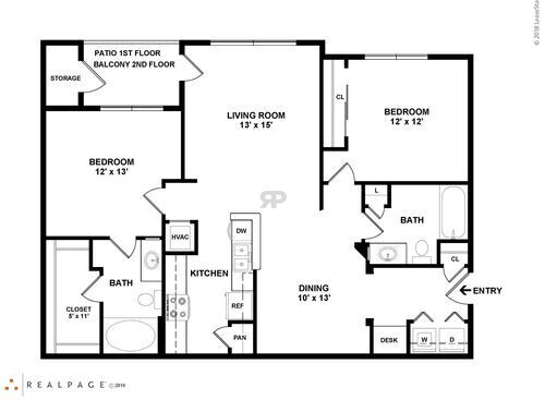 Concord I, & II: Beds - 2: Baths - 2: SqFt Range - 1098 to 1098