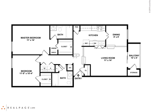 E2201: Beds - 2: Baths - 2: SqFt Range - 973 to 973