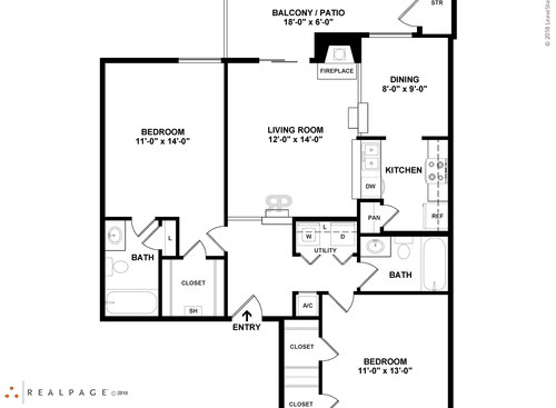 F2201: Beds - 2: Baths - 2: SqFt Range - 982 to 982