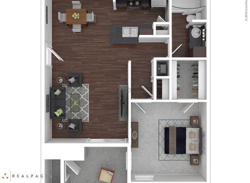 F1101: Beds - 1: Baths - 1: SqFt Range - 703 to 703