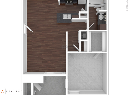 F1101: Beds - 1: Baths - 1: SqFt Range - 703 to 703