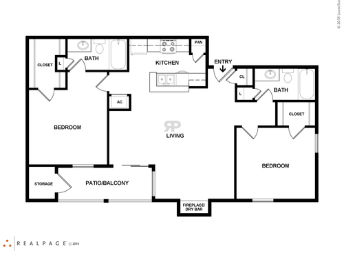 J2202: Beds - 2: Baths - 2: SqFt Range - 917 to 917