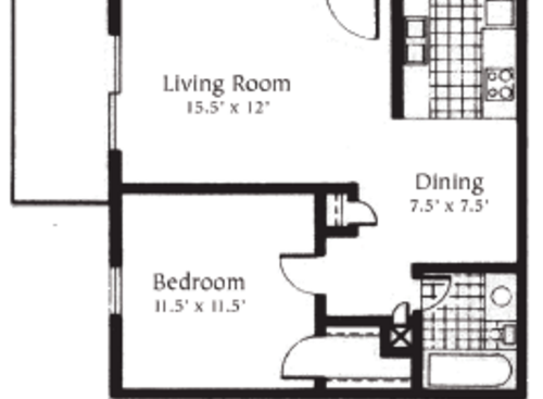 A1101: Beds - 1: Baths - 1: SqFt Range - 620 to 620
