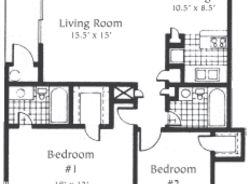 D2202: Beds - 2: Baths - 2: SqFt Range - 1035 to 1035