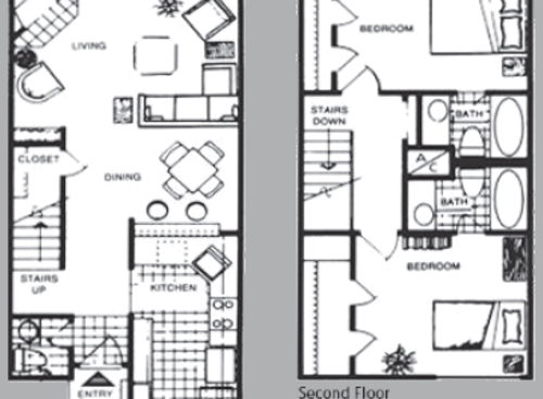 D22TH: Beds - 2: Baths - 2.5: SqFt Range - 1117 to 1117