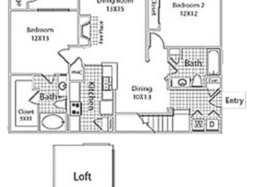 Dover Loft III: Beds - 2: Baths - 2: SqFt Range - 1248 to 1248