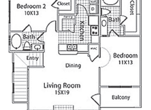Edison TH (w/garage): Beds - 2: Baths - 2: SqFt Range - 1071 to 1071
