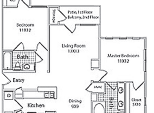Lexington I, II, & III: Beds - 2: Baths - 2: SqFt Range - 1068 to 1068