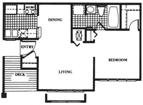 A2: Beds - 1: Baths - 1: SqFt Range - 509 to 509