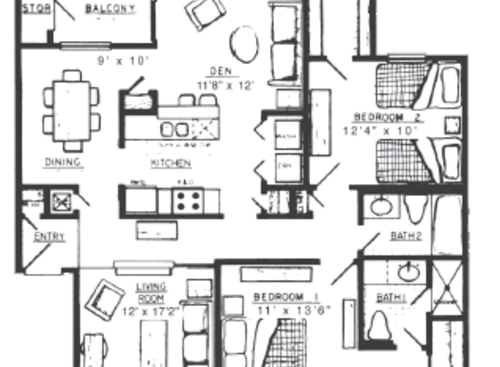 G2201: Beds - 2: Baths - 2: SqFt Range - 1193 to 1193