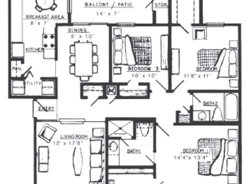 H3201: Beds - 3: Baths - 2: SqFt Range - 1286 to 1286