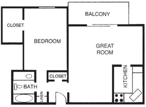 M1100: Beds - 1: Baths - 1: SqFt Range - 795 to 795