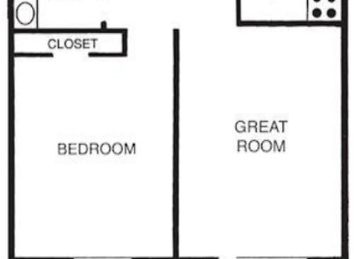 C1100: Beds - 1: Baths - 1: SqFt Range - 612 to 612