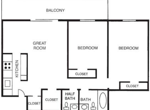 E2100: Beds - 2: Baths - 1.5: SqFt Range - 1008 to 1008